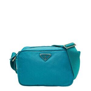 Prada Turquoise Blue Nylon Shoulder Bag